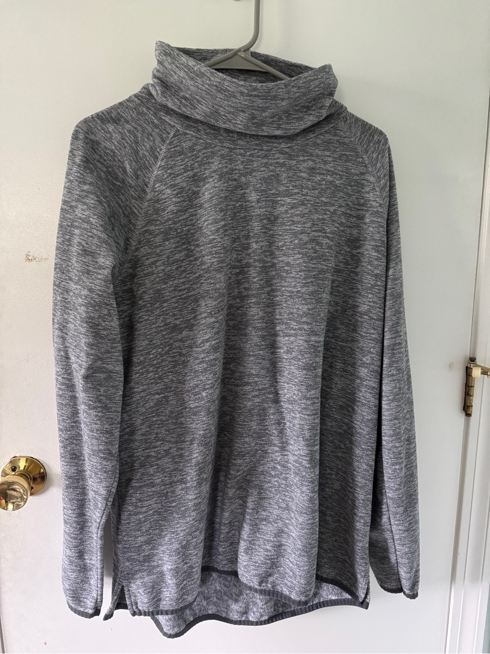 Gray Women's Funnel Neck Pullover Sweatshirt